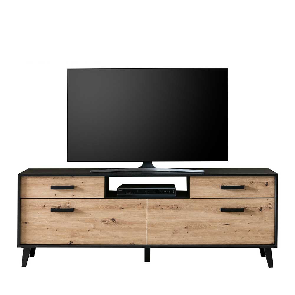 TV Unterschrank in Wildeiche NB & Schwarz - Paniera