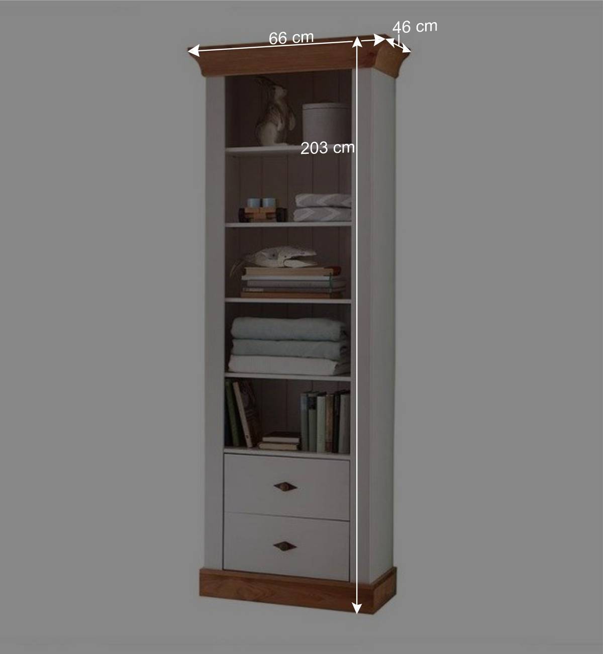 66x203x46 Kinderzimmerregal aus Kiefer teilmassiv - Sibiuta