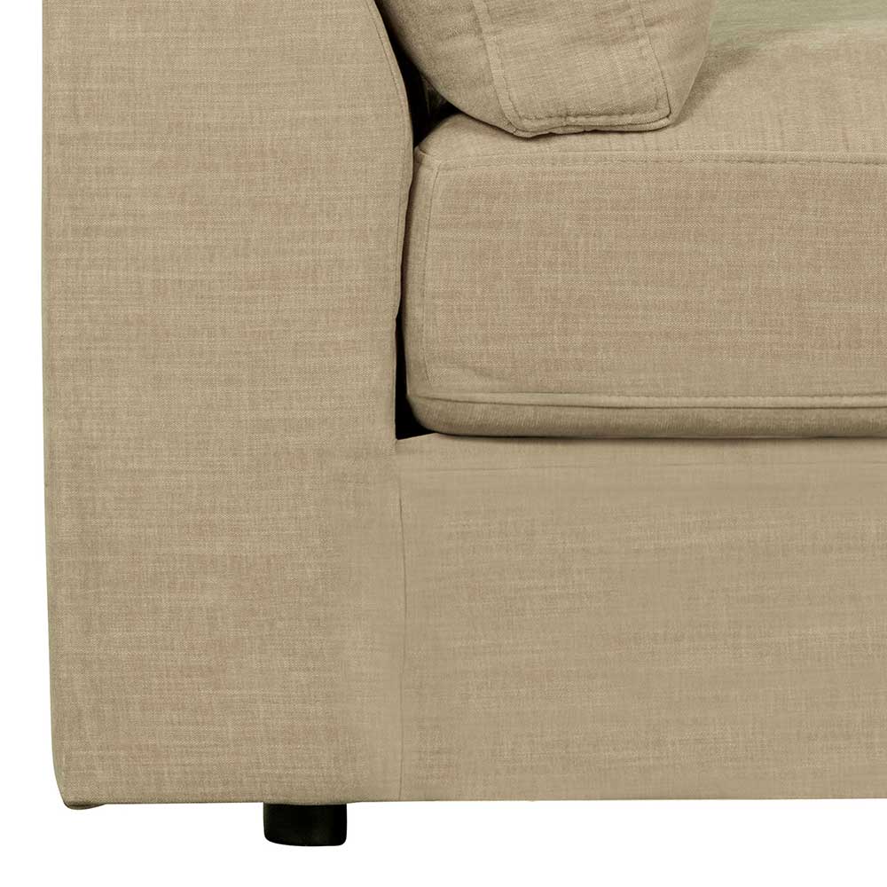 Sofamodul mit Rundung rechts in Beige - Mailan