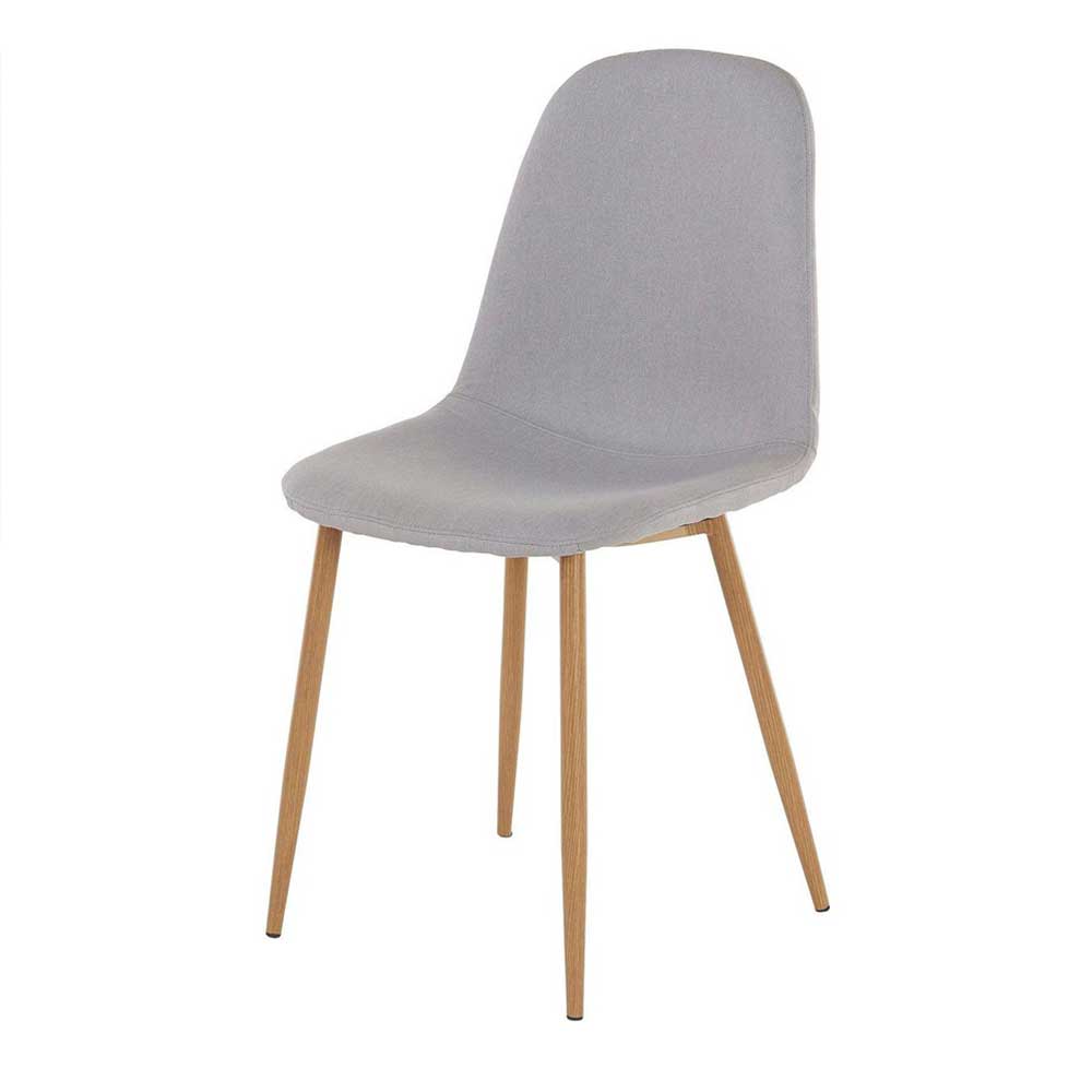 Esszimmer Schalenstühle in Hellgrau Stoff - Reus (4er Set)