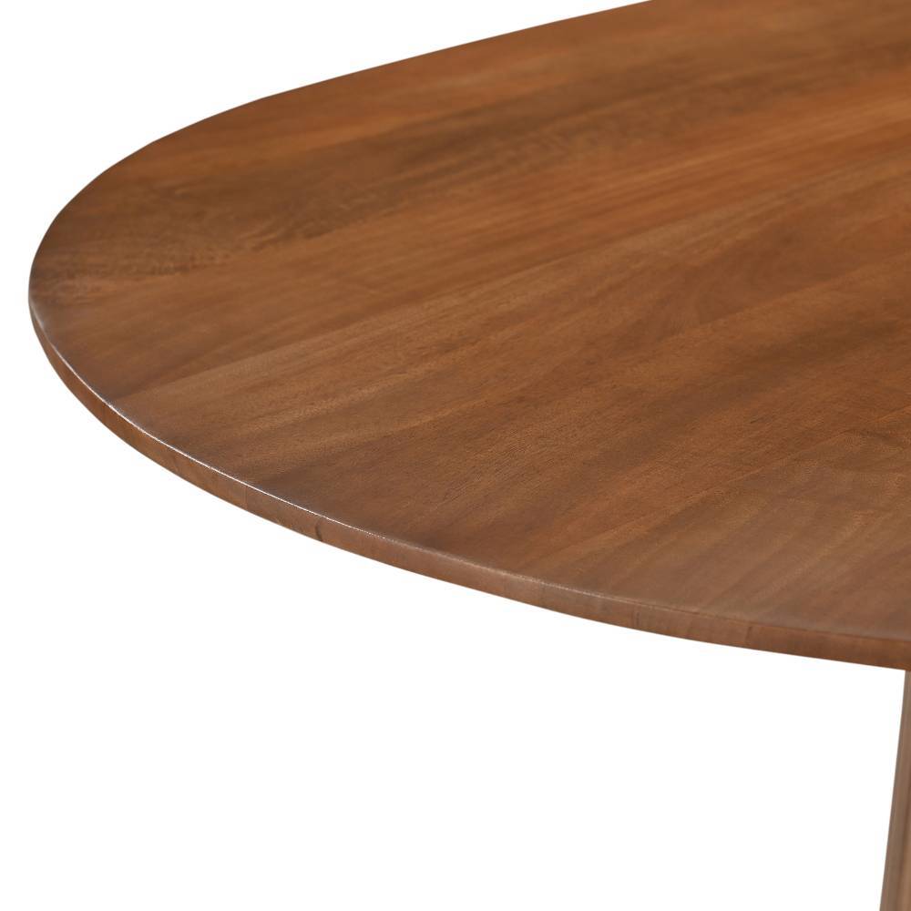 Glatte ovale Tischplatte aus Mangoholz detailreich für moderne Essbereiche – Galadira