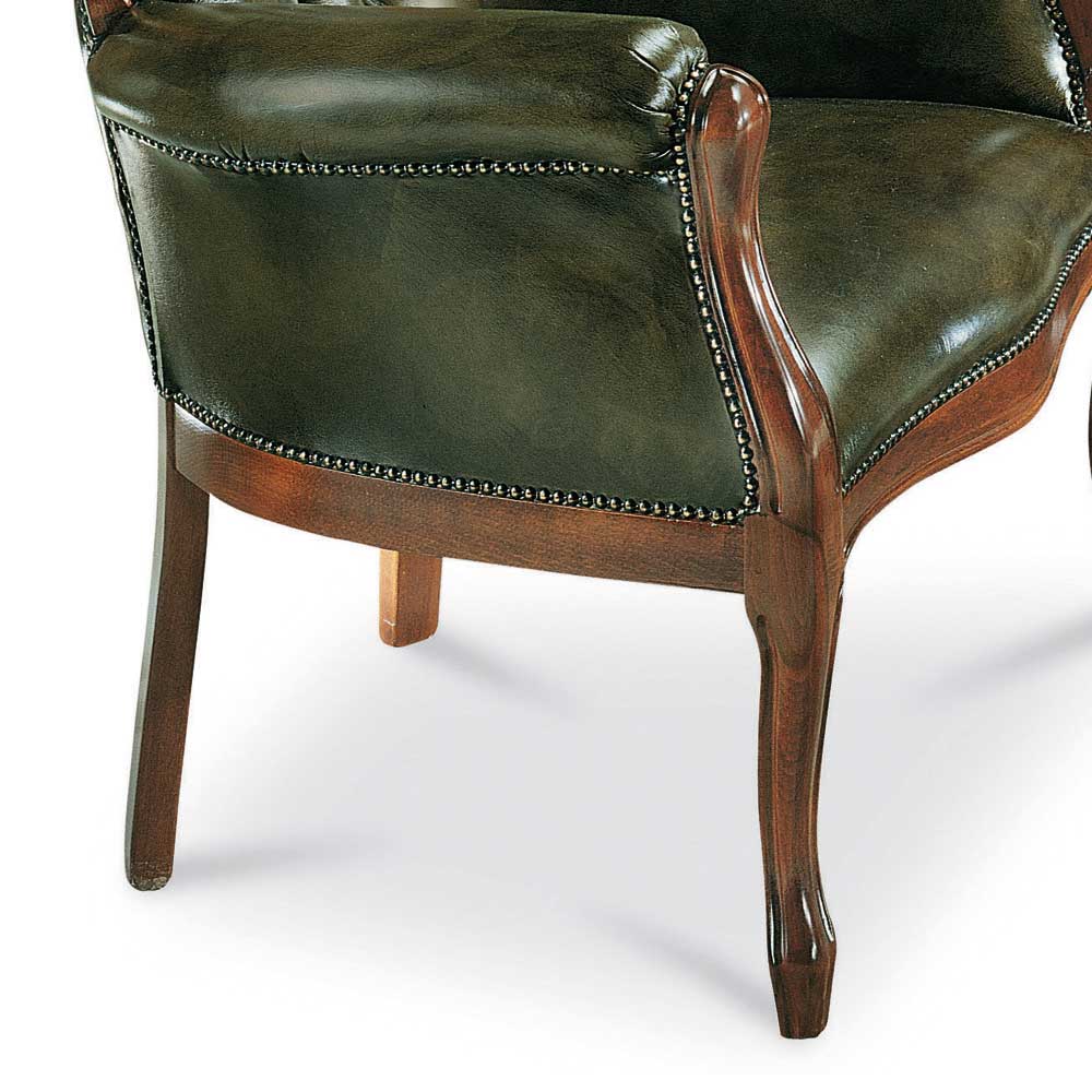 Chesterfield Armlehnstuhl Magari in Kunstleder Grün