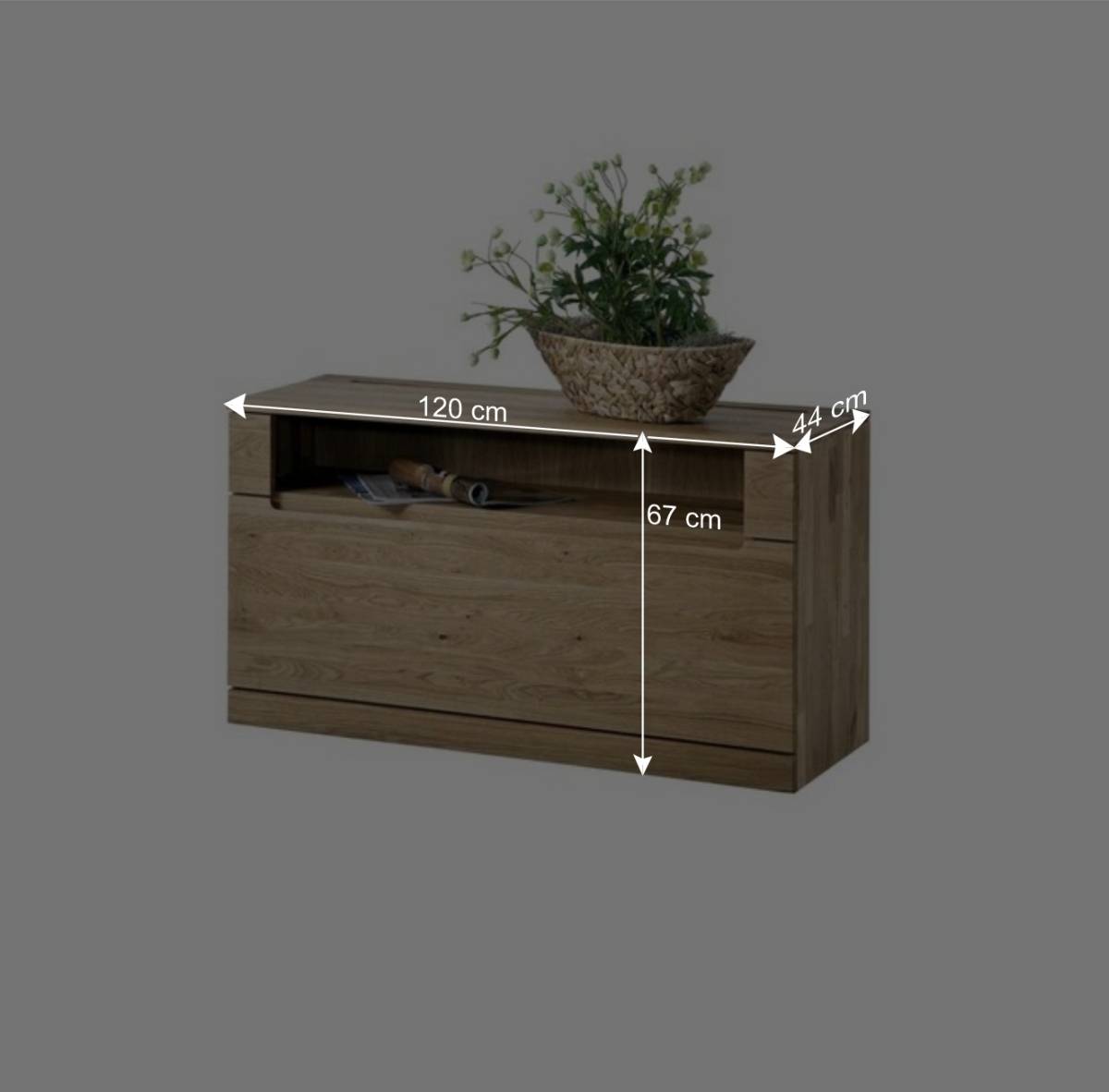 Massivholz Lowboard Natrius aus Wildeiche