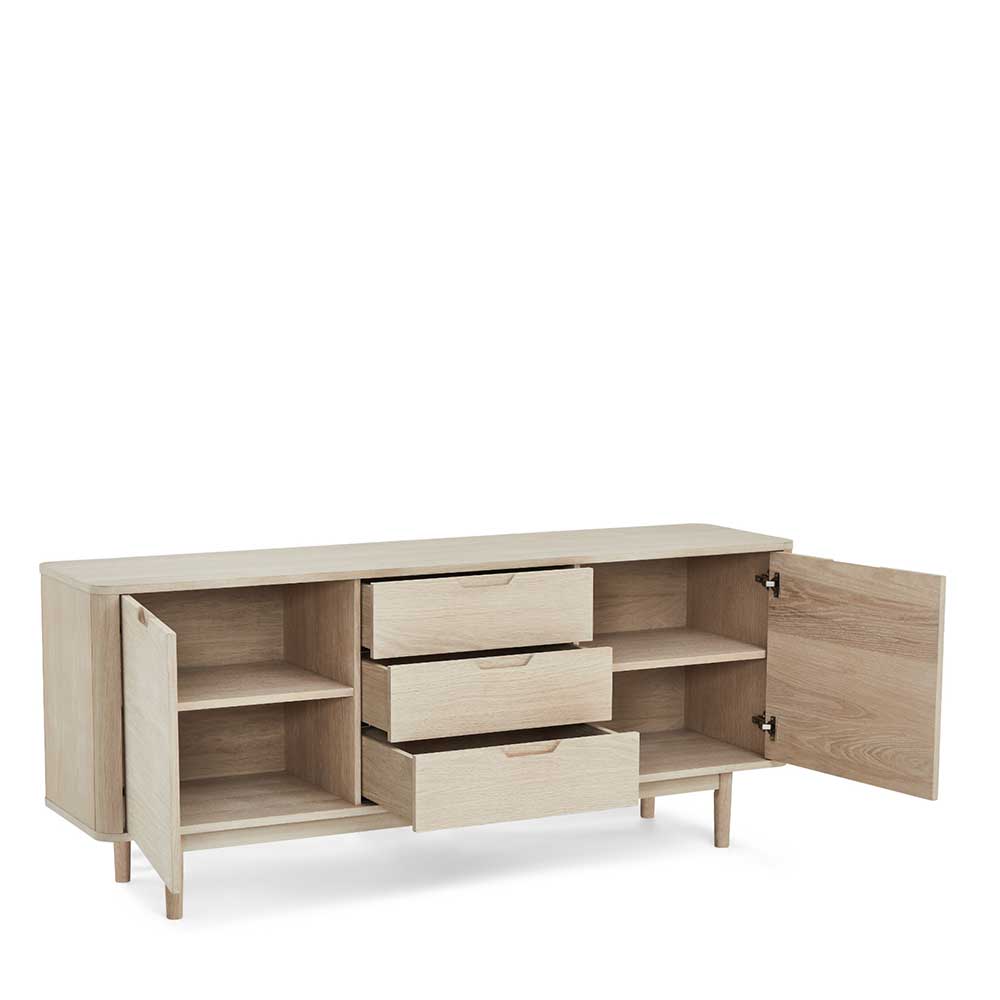 Scandi Chic Sideboard in Eiche Weiß - Rosanna