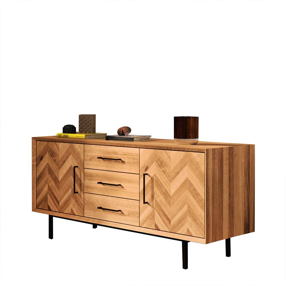 Kleines Sideboard mit Fischgrät Muster - Kerfa