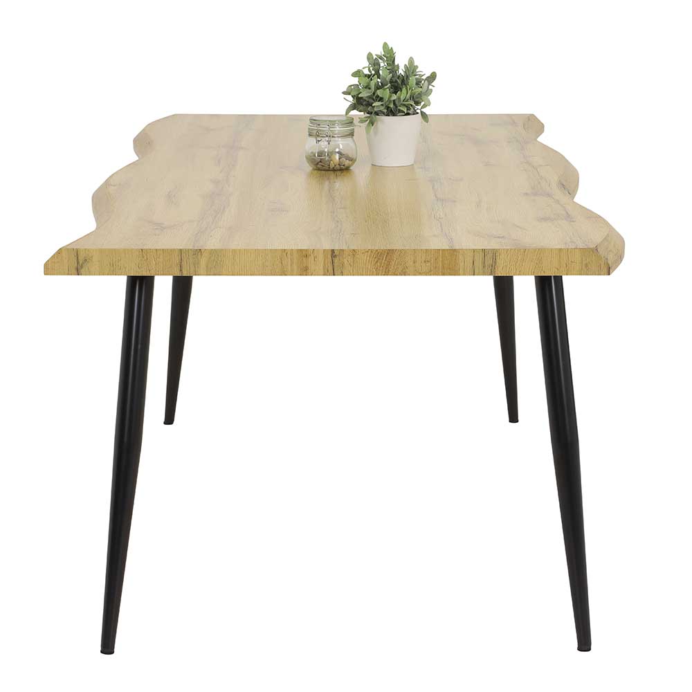 180x100 cm Tisch in Wildeiche mit Baumkante NB - Tracy