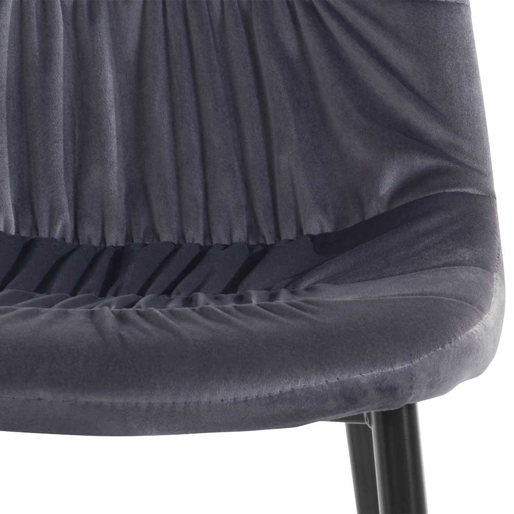 Graue Polsterstühle mit Samtbezug - Cumjoka (2er Set)