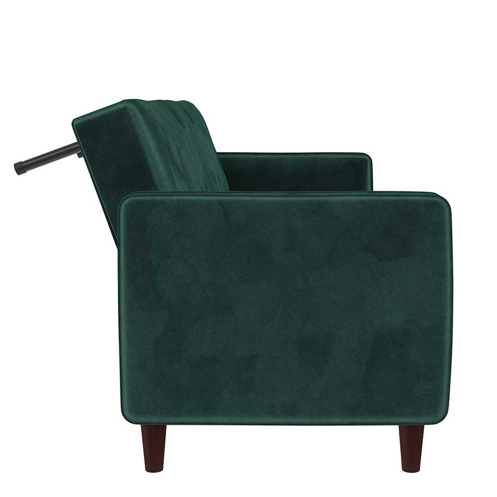 Samtsofa mit Bettfunktion in Grün - Puzi