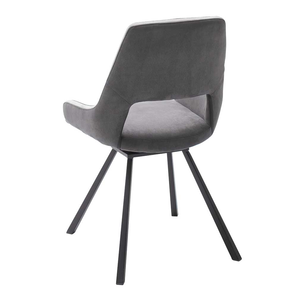 Dunkelgraue Stühle aus Microfaser - Arjas (2er Set)