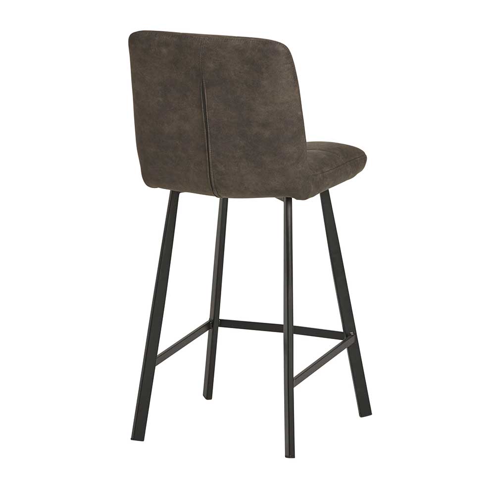 Graue Barstühle gepolstert - Jano (2er Set)