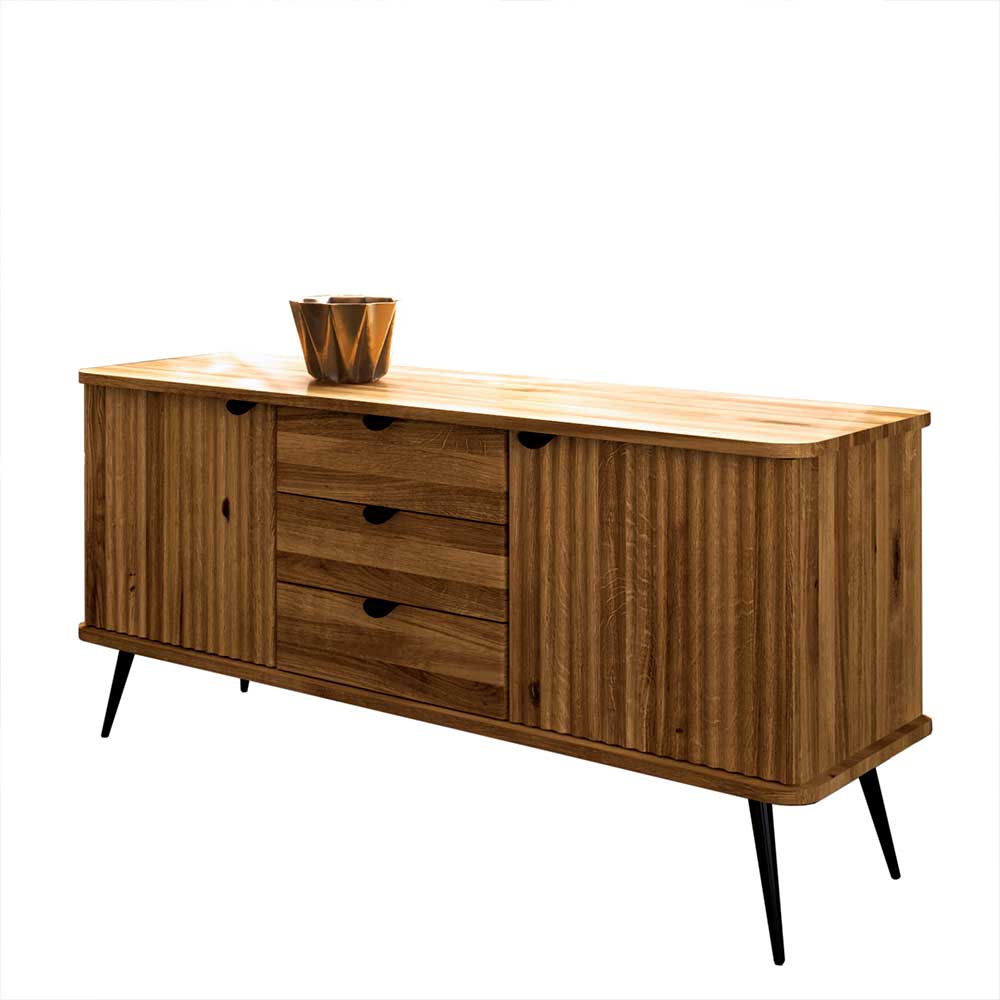 Elegantes Eichenholz Sideboard mit drei Schubladen und zwei Türen im modernen Design – Casarius
