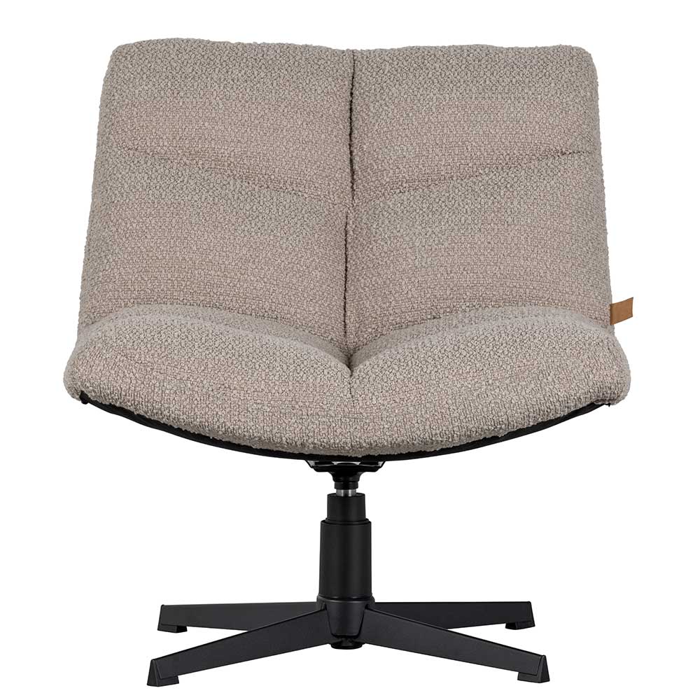Drehbarer Loungesessel Boucle Stoff Beige von vorne – Cochon