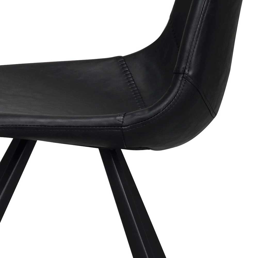 Esszimmer Schalenstuhl in Schwarz Merlin Kunstleder (2er Set)