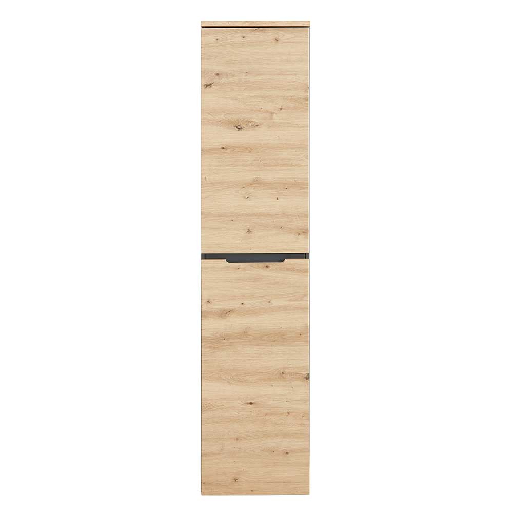 45x197x38 cm Büroschrank in Wildeiche & Dunkelgrau - Kuetra