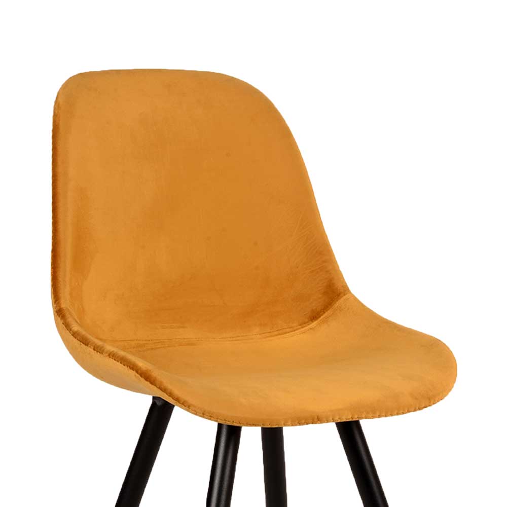 Schalenstuhl in Ocker und Schwarz - Costa (2er Set)