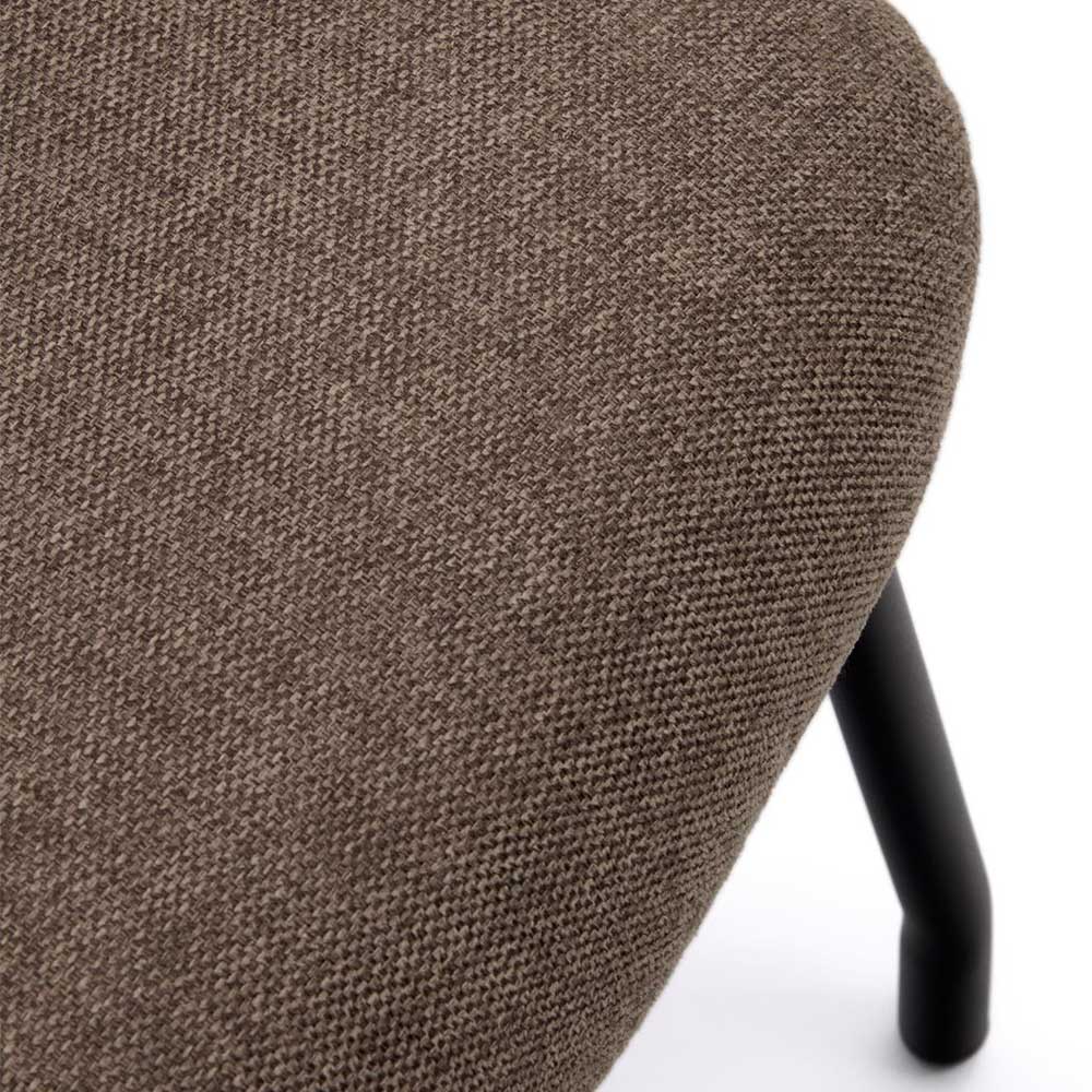 Chenille Hocker in Hellbraun - Nelaris