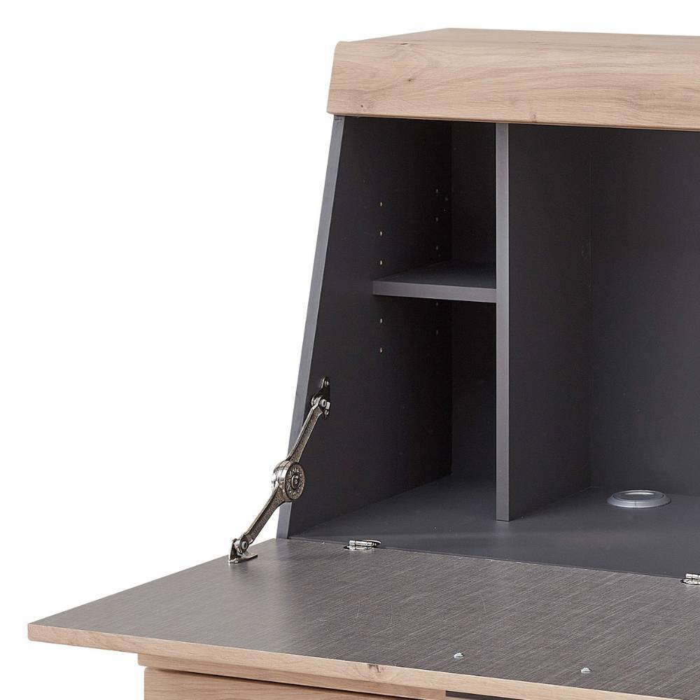 Design Sekretär in Holzoptik Wildeiche und Dunkelgrau - Crespian