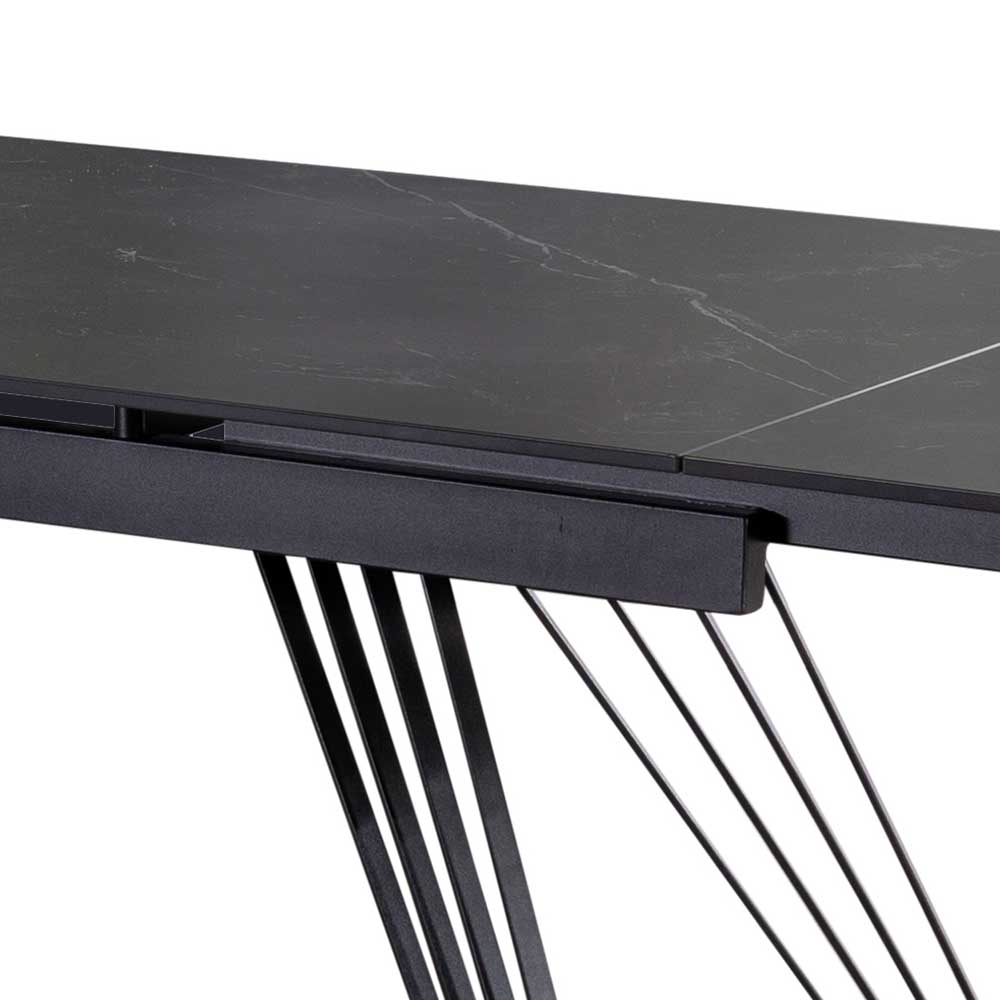 Designer Esstisch aus Keramik Marmor Schwarz - Eleri