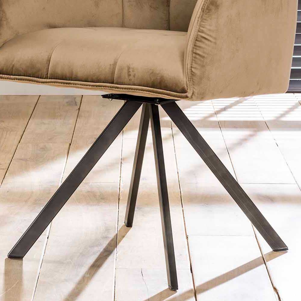 Esstischsessel aus Samt Beige - Zegovin (2er Set)