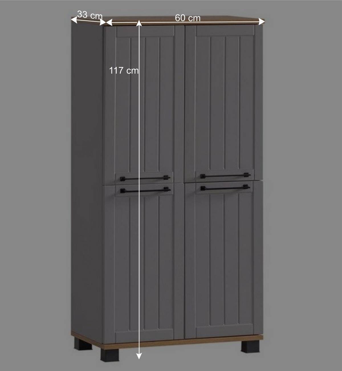 Landhaus Highboard fürs Bad 4-türig - Benja