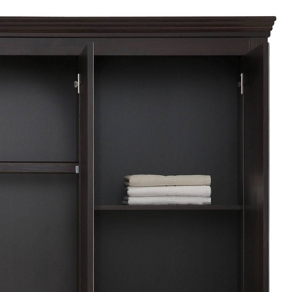 Kiefernholz Kleiderschrank in Dunkelbraun - Sikulav