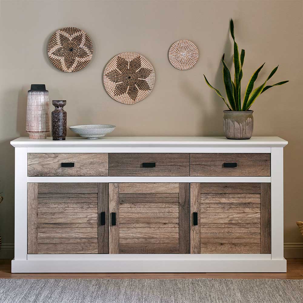 Modern Country Sideboard in Weiß - Gunjo