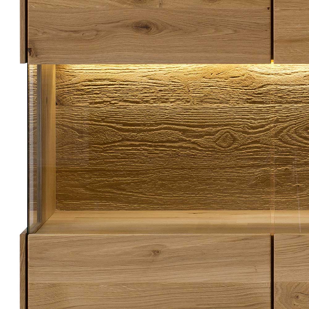 2-türiges Highboard mit Glaseinsätzen - Obinson