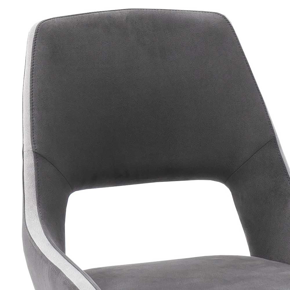 Dunkelgraue Stühle aus Microfaser - Arjas (2er Set)