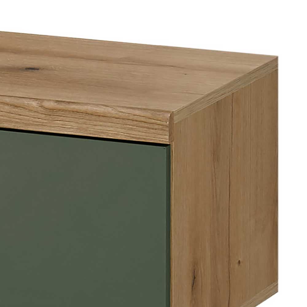 TV Lowboard in Graugrün und Wildeiche - Oliva