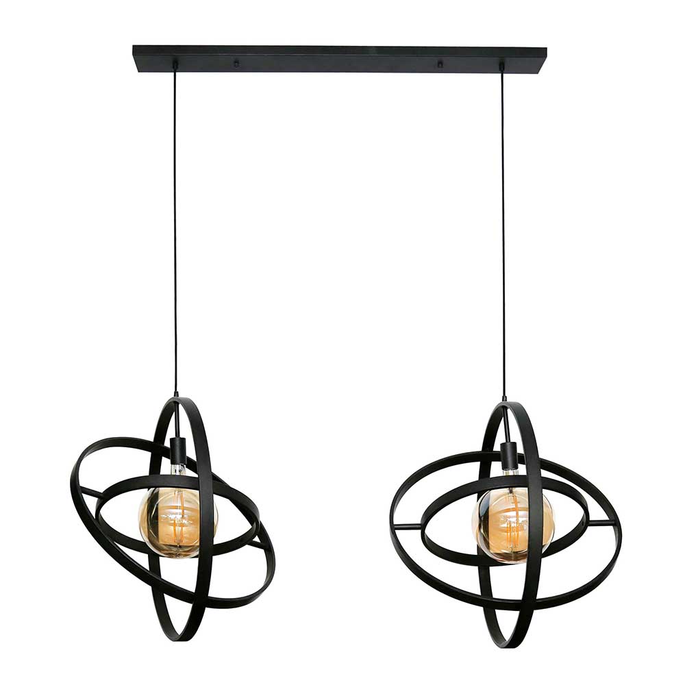 2-flammige Design Hängeleuchte aus Metall - Salines