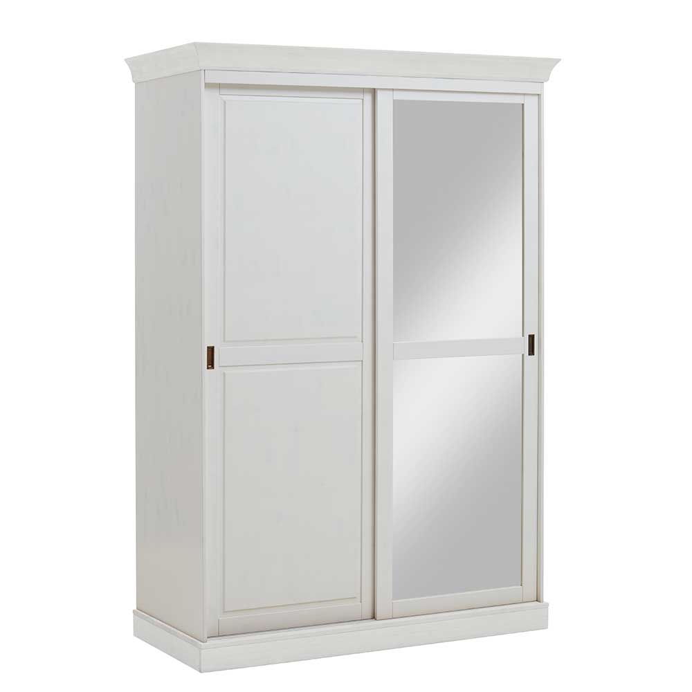 Landhausstil Schiebetüren-Kleiderschrank in Weiß - Satumare