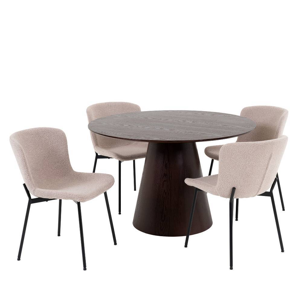 Esszimmer Möbelset mit rundem Tisch - Crystono (fünfteilig)