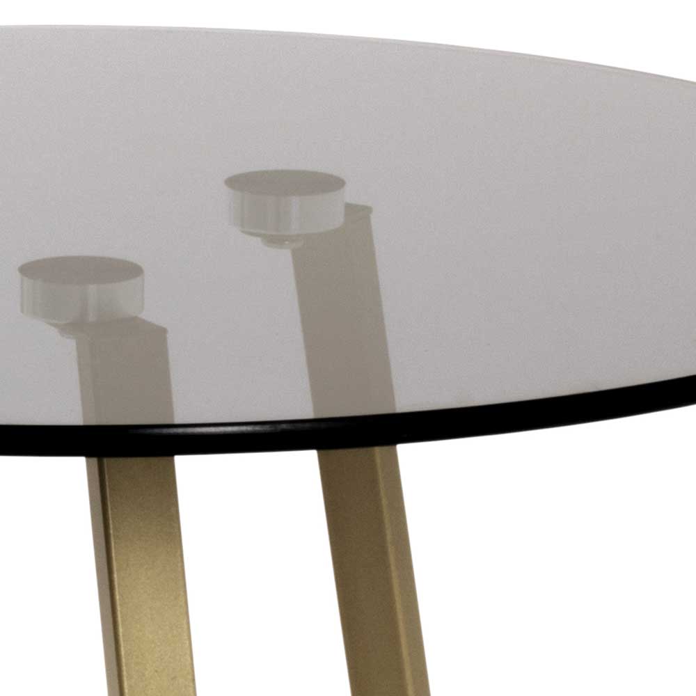 Runder Beistelltisch mit Rauchglas Platte - Badajoz