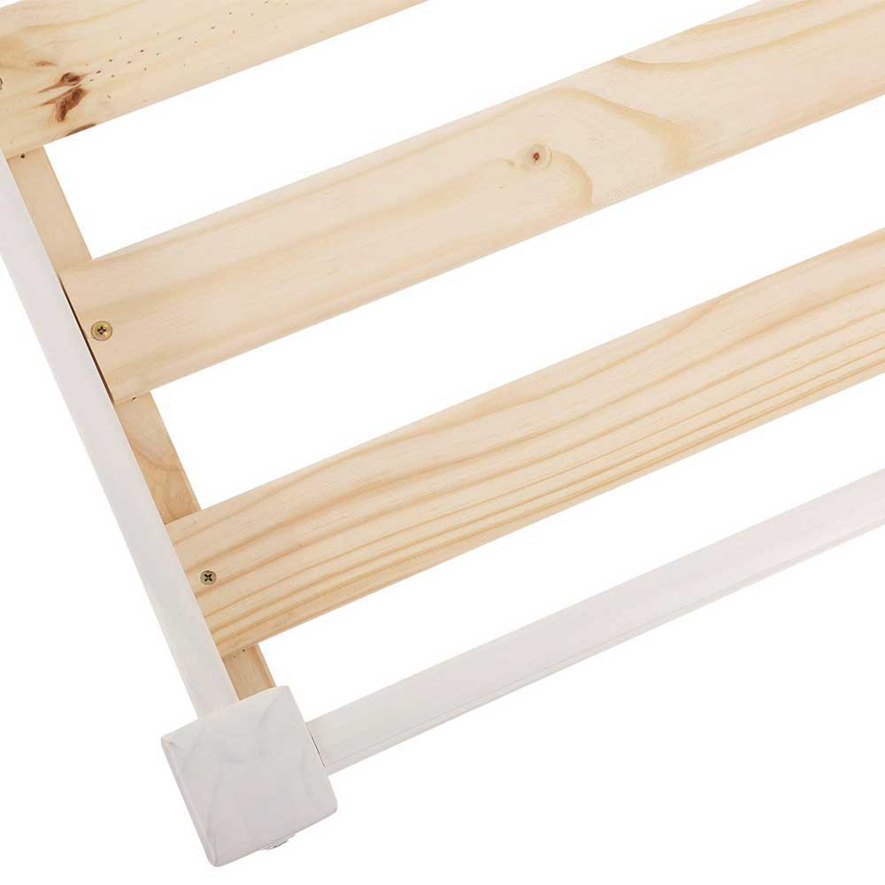 175 cm hohes Hochbett mit Leiter in Weiß - Saludio