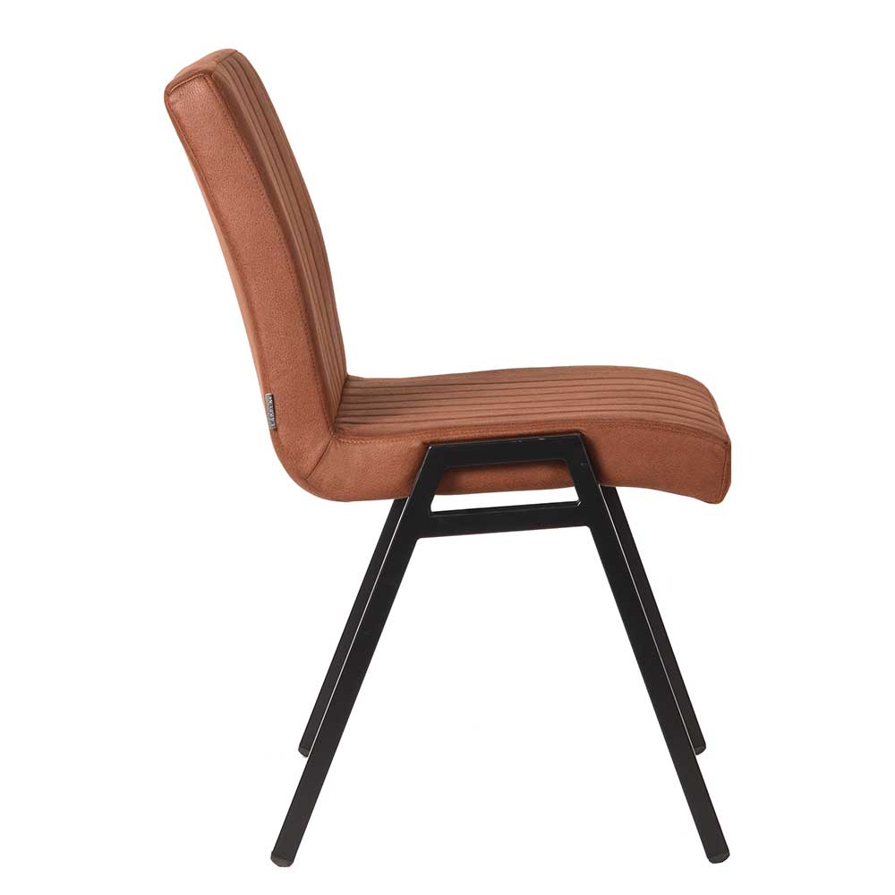 Essstuhl in Cognac Braun & Schwarz - Jefania (2er Set)