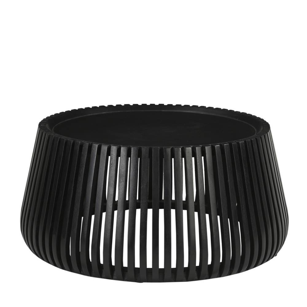 Trommeldesign Couchtisch in Schwarz - Oglio