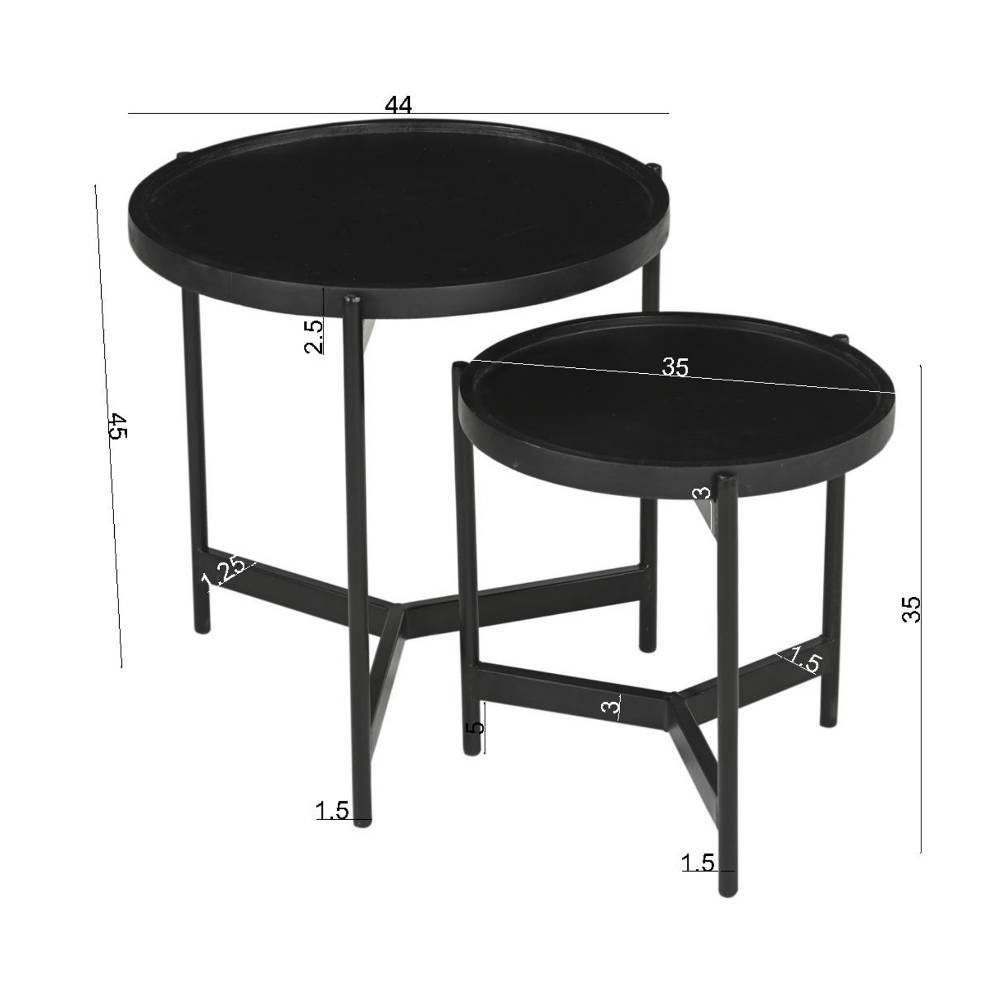 Couchtisch Duo in Schwarz - Nancey (zweiteilig)