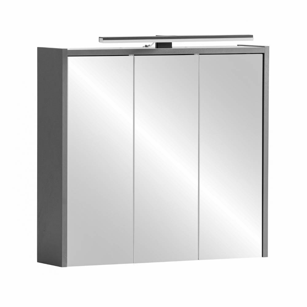 65cm breiter Bad-Spiegelschrank in Anthrazit - Zyrian