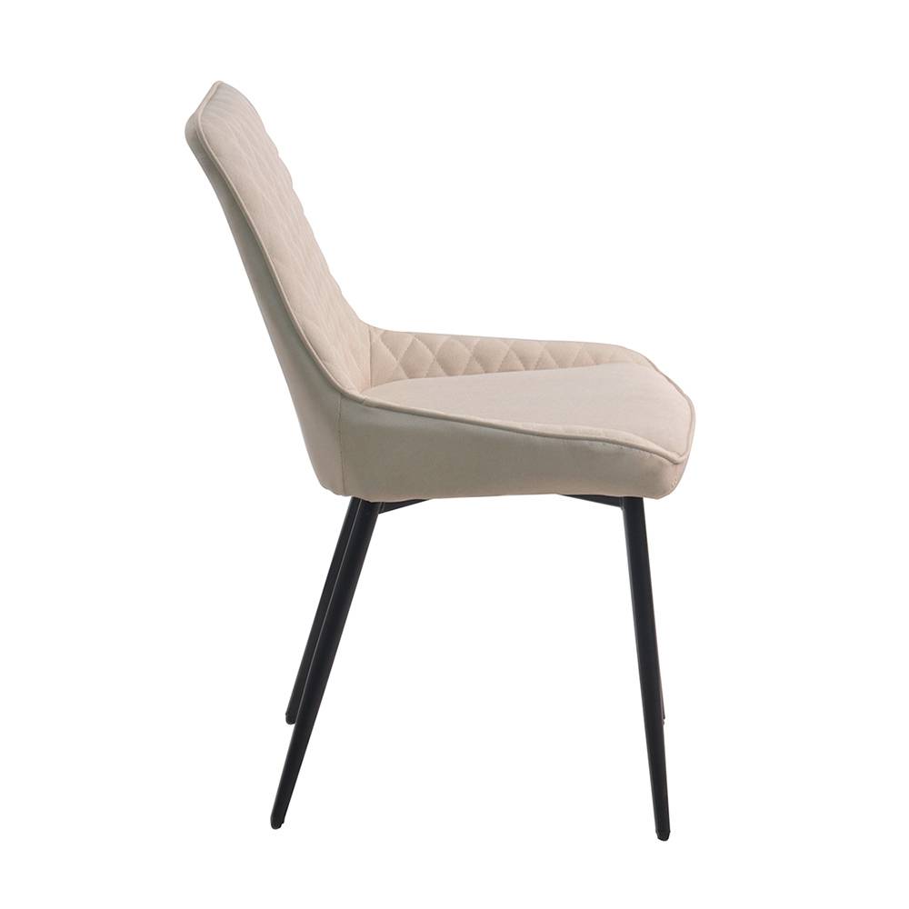 Esszimmerstuhl in Creme Microfaser - Unesc (2er Set)