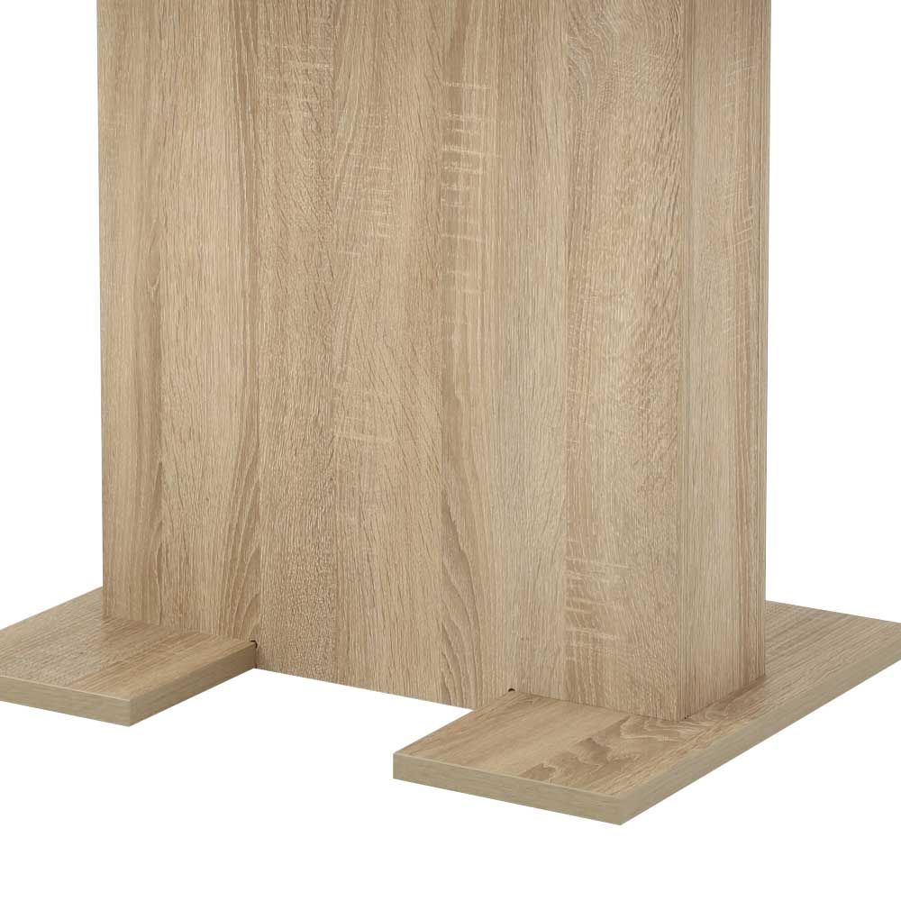 Stabiler Säulentisch Unterbau mit breiten Bodenplatten in heller Holzoptik – Cuysana