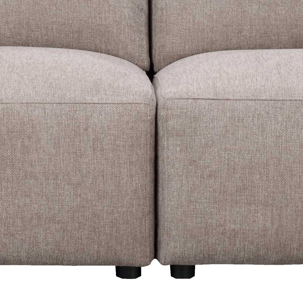 Dreier Sofa aus Webstoff in Beige - Adamantia