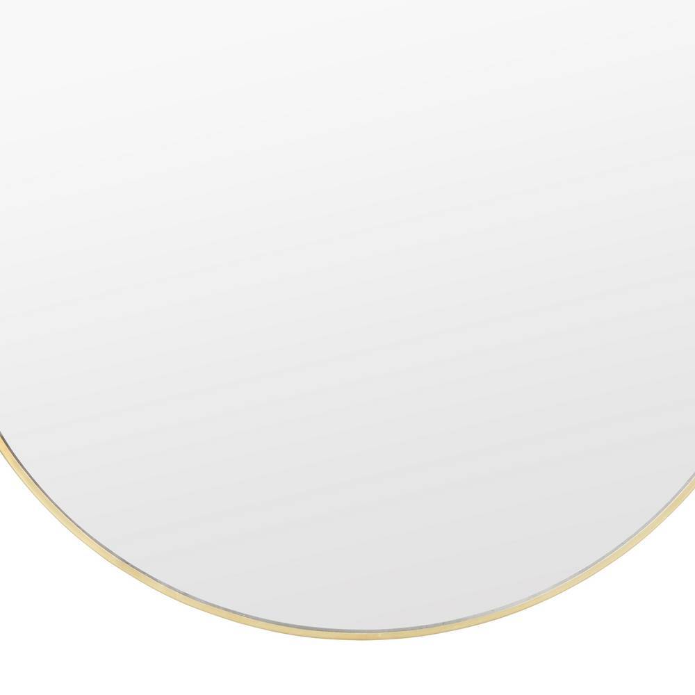 Goldfarbener Rahmen eines ovalen Wandspiegels im Retro Chic Stil – Grew