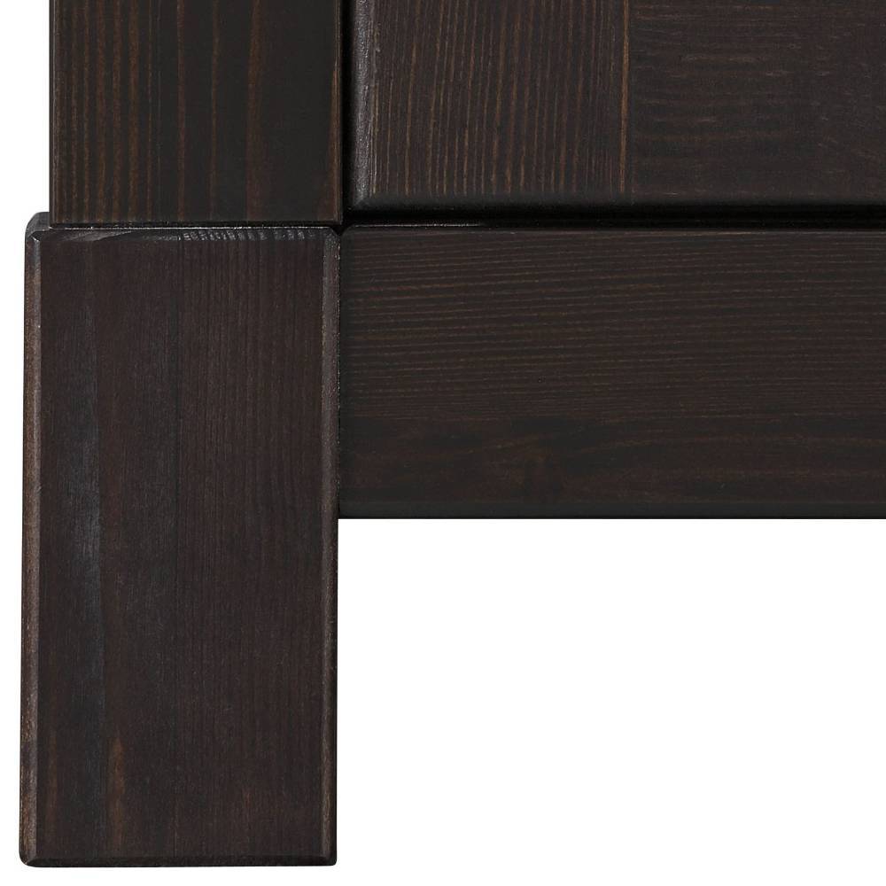 Kiefernholz Kleiderschrank in Dunkelbraun - Sikulav