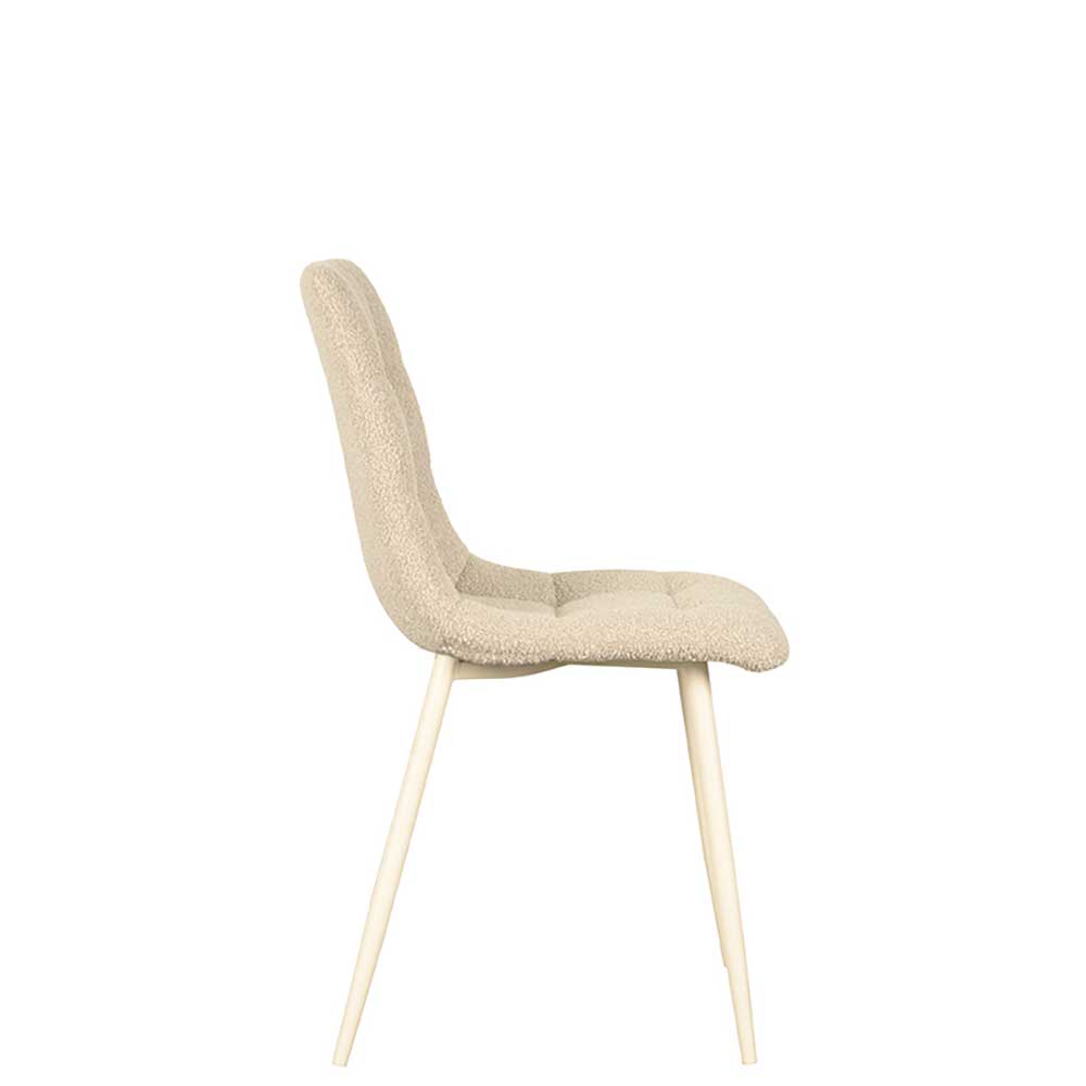 Heller Polsterstuhl in Beige und Weiß - Janura