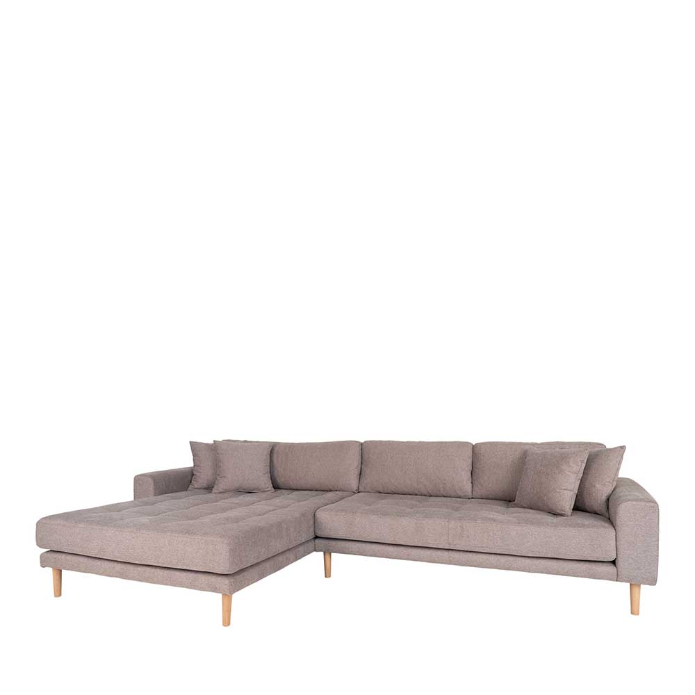 Ecksofa in Beigegrau Stoff - Oyal