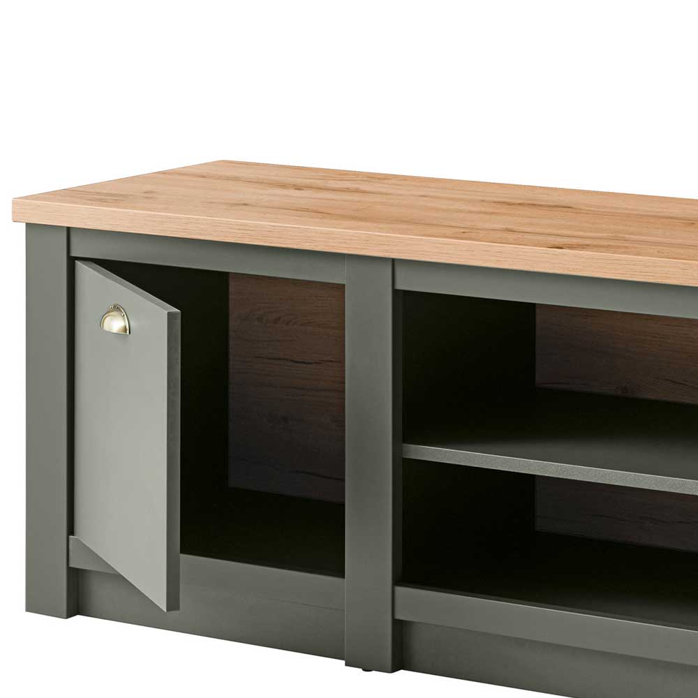 152x51x45 Landhaus TV Board in Graugrün - Eylan