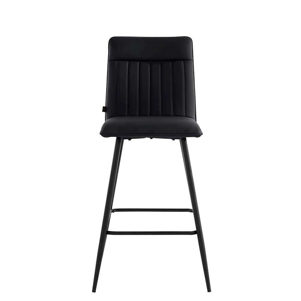 Gepolsterte Barstühle in Schwarz - Skinna (2er Set)