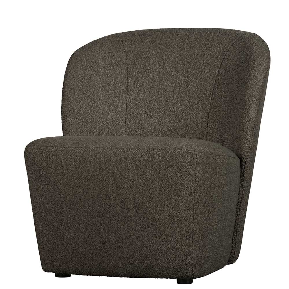 Boucle Designsessel in Dunkelbraun - Cresp