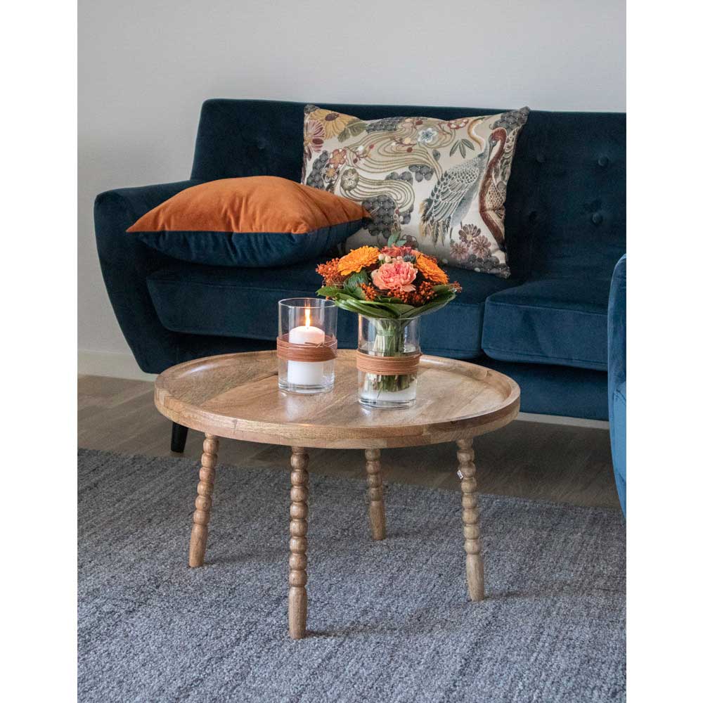 Mango Holz Couchtisch mit gedrechselten Beinen - Winner