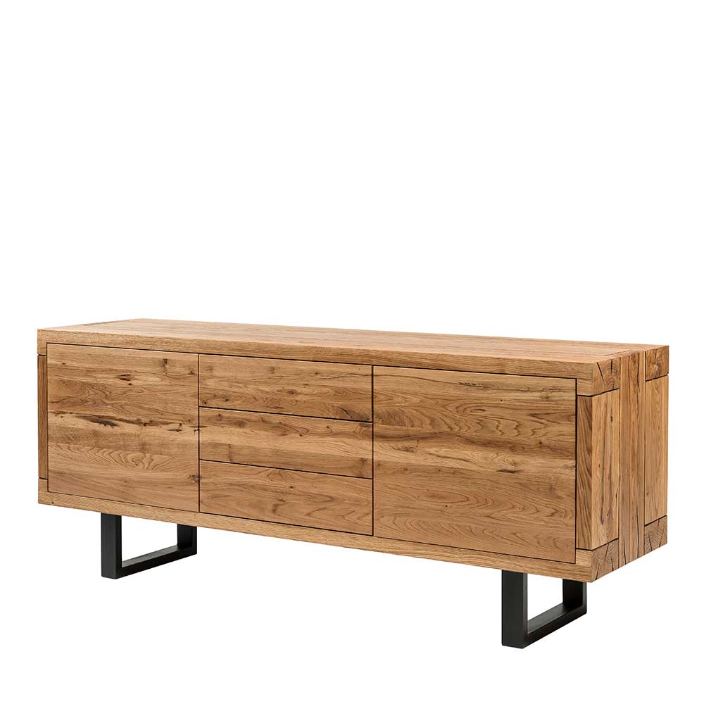 180cm Eiche Sideboard mit U-Gestell - Ventida